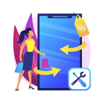 Refurbished device abstract concept vector illustration. Stock Illustration