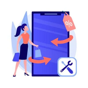 Refurbished device abstract concept vector illustration. Stock Illustration