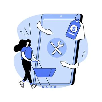 Refurbished device abstract concept vector illustration. Stock Illustration