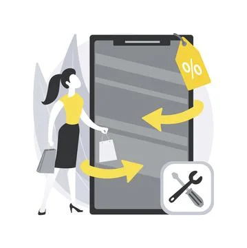 Refurbished device abstract concept vector illustration. Stock Illustration