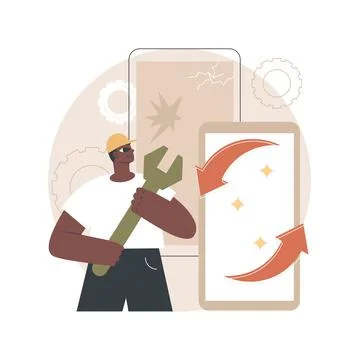 Refurbished device abstract concept vector illustration. Stock Illustration