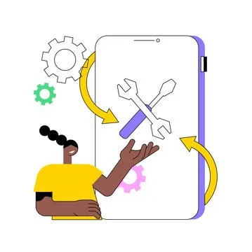Refurbished device abstract concept vector illustration. Stock Illustration