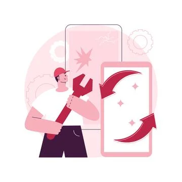 Refurbished device abstract concept vector illustration. Stock Illustration