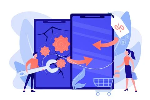 Refurbished device concept vector illustration. Illustrazione stock
