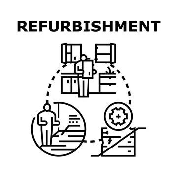 Refurbishment process for property improvement and renovation Ilustración de archivo