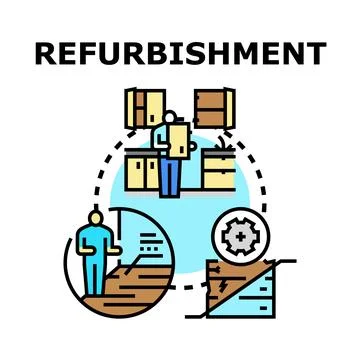 Refurbishment process for property improvement and renovation Stock Illustration