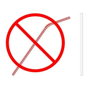 Refusal of disposable plastic drinking straw Stock Illustration