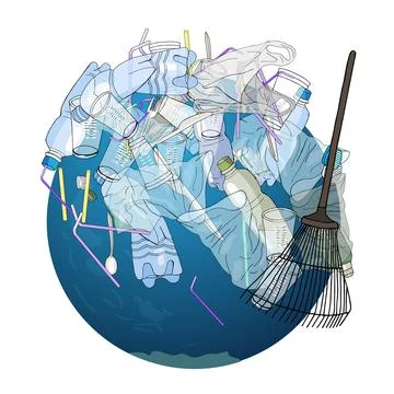 The refusal of disposable plastic drinking straws Stock Illustration