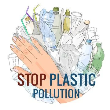 The refusal of disposable plastic drinking straws Stock Illustration