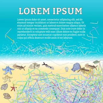 The refusal of disposable plastic drinking straws. The problems with chemical Stock Illustration