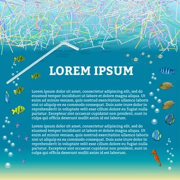 The refusal of disposable plastic drinking straws. The problems with chemical Stock Illustration