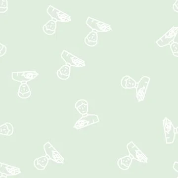 Refusal to eat line vector seamless pattern Stock Illustration