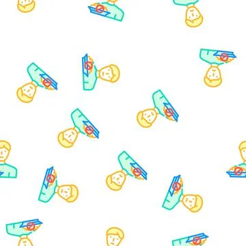 Refusal to eat vector seamless pattern Stock Illustration