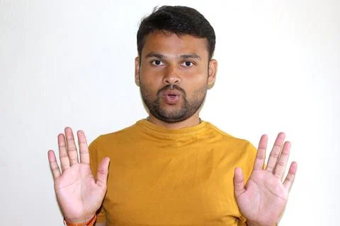 Refusal gesture man Stock Photos