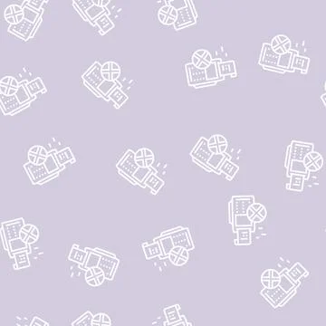 Refusal payment pos terminal line seamless pattern Stock Illustration