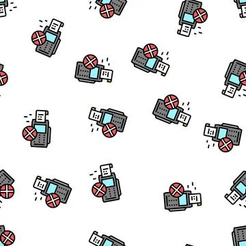 Refusal payment pos terminal vector seamless pattern Stock Illustration