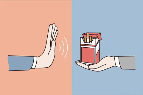 Refusal from smoking cigarettes concept. Stock Illustration