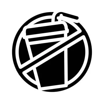 Refusal from soda glyph icon vector illustration Stock Illustration