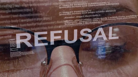 Refusal text on female software developer Stock-Footage 108042426