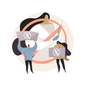 Refusal of vaccination abstract concept vector illustration. 스톡 일러스트