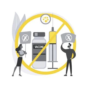 Refusal of vaccination abstract concept vector illustration. Stock Illustration