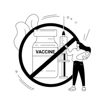 Refusal of vaccination abstract concept vector illustration. Stock Illustration