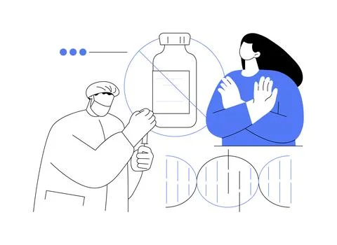 Refusal of vaccination abstract concept vector illustration. Stock Illustration