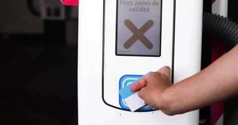 Refusal to validate a ticket card for passage through turnstiles on a train  Stock-Footage 343883966