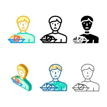 Refusal to variations eat color icon vector Stock Illustration
