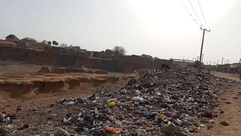 Refuse Dumping Site Near Large Borrow Pit Community Kano Nigeria Видео 330589486