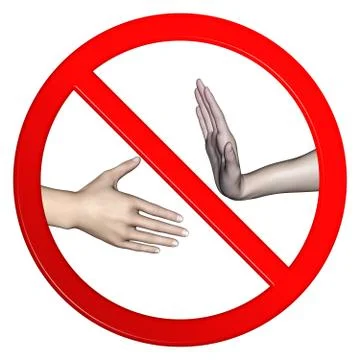 Refuse Hand Shake Sign Stock Illustration