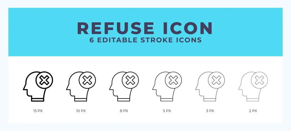 Refuse icon. Editable stroke line icon vector illustration. Stock Illustration