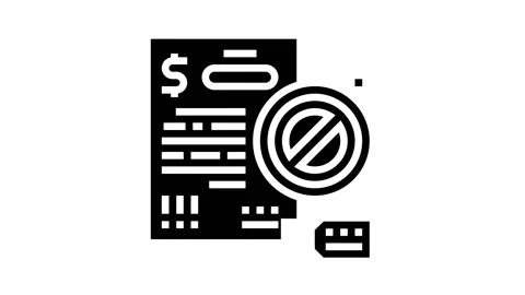Refuse loan glyph icon animation Stock Footage 163731367