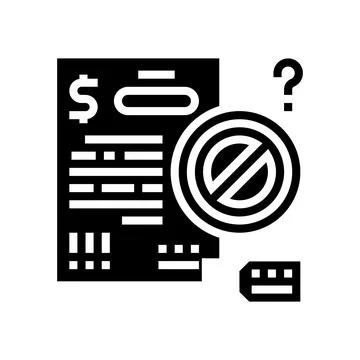 Refuse loan glyph icon vector illustration Stock Illustration
