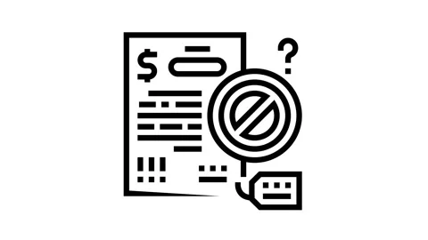 Refuse loan line icon animation Stock Footage 163717496