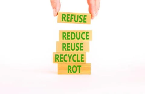Refuse reduce reuse recycle rot symbol. Concept words Refuse reduce reuse r.. Фото