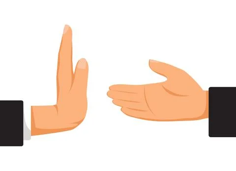 Refusing hand shake with virus infected people Stock Illustration