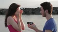 regain a woman - man declares his love to a woman - kiss HD Footage