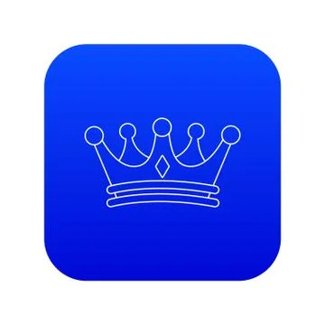 Regal crown icon blue vector Stock Illustration