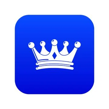 Regal crown icon blue vector Stock Illustration