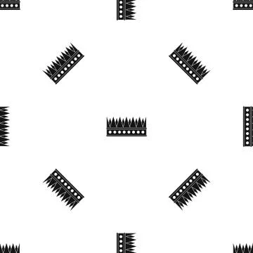 Regal crown pattern seamless black Stock Illustration