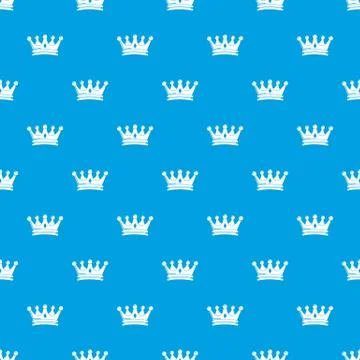Regal crown pattern seamless blue Stock Illustration
