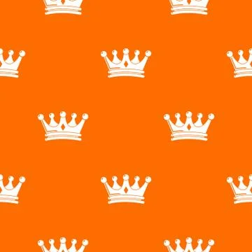 Regal crown pattern vector orange 스톡 일러스트