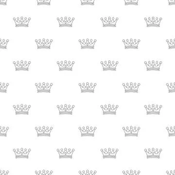 Regal crown pattern vector seamless Stock Illustration