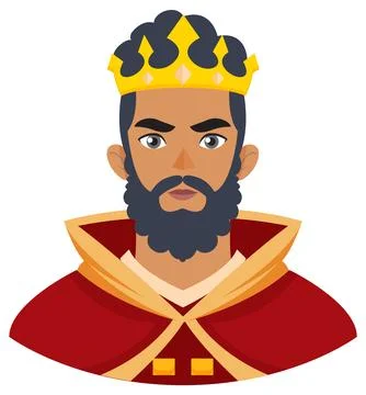 Regal King with Crown Stock Illustration