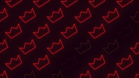 Regal red crown patterns bold and dynamic repeating designs Stock Footage 274183306