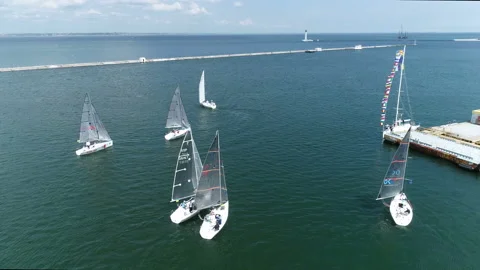 Regatta port 2 Stock Footage 105573599