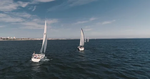 Regatta in the Sea Stock Footage 106958287