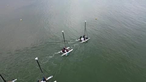 Regatta Seen By Drone Video stock 246729908