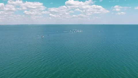 Regatta of small junior yachts Stock Footage 93569685